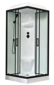 Душевая кабина Royal Bath НР RB80HP6-WT-BL профиль черный, стекло прозрачное