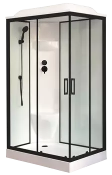 Душевая кабина Royal Bath НР RB8120HP6-WT-BL-L профиль черный, стекло прозрачное