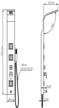 Душевая панель GPD DSP09 черный