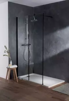 Душевая перегородка 120х200 см Jacob Delafon Serenity E14W120-BLV затёмненное серое стекло