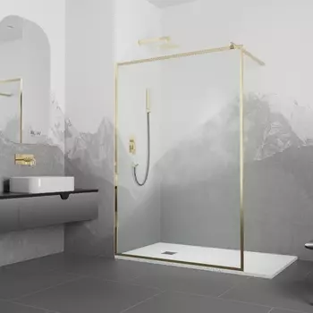 Душевая перегородка 90*200 RGW WA-12-G Золото/Прозрачное/8 мм