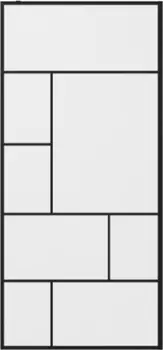 Душевая перегородка 90х195 см Bravat Blackline BG090.6414B, стекло прозрачное/чёрный