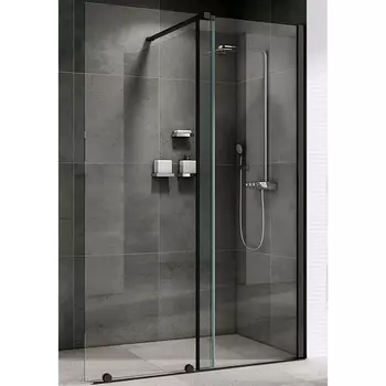 Душевая перегородка Abber Komfort 100 AG09100B, профиль черный, стекло прозрачное