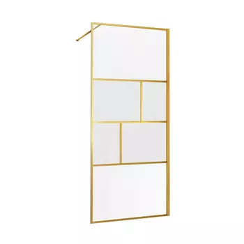 Душевая перегородка Vincea Walk-In HC Art VSW-1HC900CFBG 90 см, брашированное золото, стекло прозрачное/рифленое