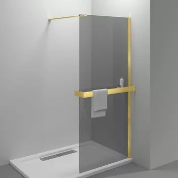 Душевая перегородка Vincea Walk-In HR VSW-4HR900CGG 90 см, брашированное золото, стекло тонированное