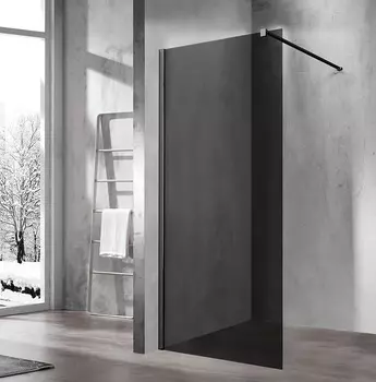 Душевая перегородка Vincea Walk-In VSW-1H800CGB, стекло тонированное, профиль чёрный матовый