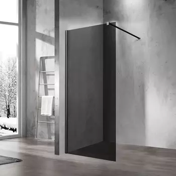 Душевая перегородка Vincea Walk-In VSW-1H900CGB, стекло тонированное, профиль чёрный матовый