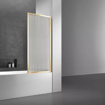 Душевая шторка на ванну Vincea VSB-41700FLG 70x140, брашированное золото, стекло рифленое