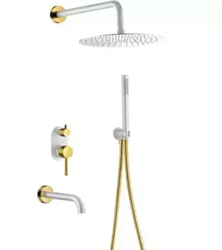 Душевая система Boheme Uno 464-2-WG золото,белый