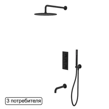 Душевая система Whitecross Y black YSET11BL черный