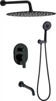 Душевой комплект Berges Wasserhaus Ventas 3R Black 073008, черный матовый