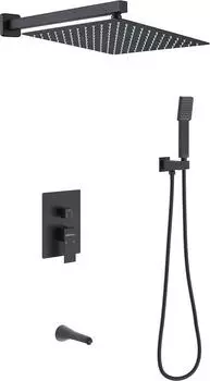 Душевой комплект Berges Wasserhaus Ventas 3S Black 073006, черный матовый