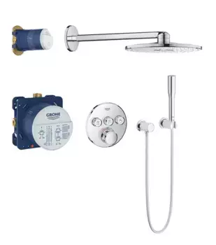 Душевой комплект Grohe Grohtherm 34705000 SmartControl, верхний душ круглый