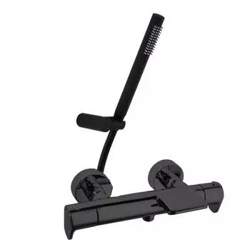 Душевой комплект RamonSoler Alexia 363901DNM с душевым гарнитуром, термостат, черный матовый