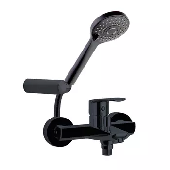 Душевой комплект RamonSoler New fly 570502BTNM с душевым гарнитуром, черный матовый