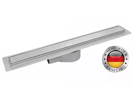 Душевой лоток CK Drain, 90 см, с двухсторонней решеткой щелевая или под плитку, хром, AQPP01-90 Inoks