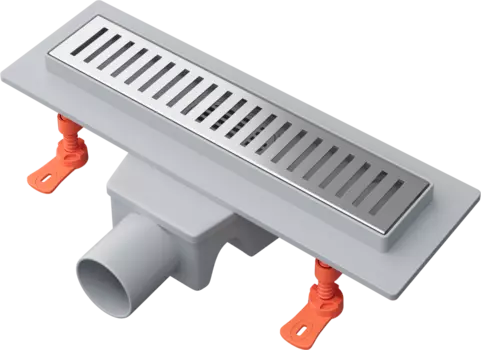 Душевой трап (лоток) Ewrika 30 см с решеткой Grass, хром