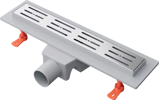 Душевой трап (лоток) Ewrika 40 см с решеткой Rain, хром