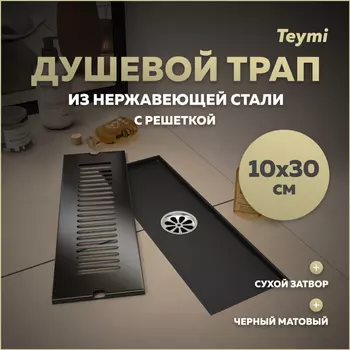 Душевой трап Teymi Helmi 10х30 T90326 черный
