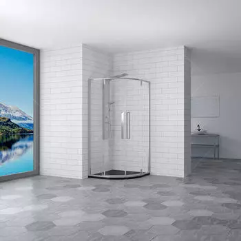 Душевой уголок 100*100*200 RGW SV-53 Полукруг/Хром/Прозрачное/6 мм