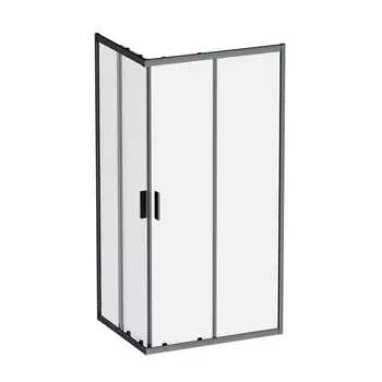 Душевой уголок 100x80 AM.PM Gem W90G-403-100280-BT стекло прозрачное, профиль черный матовый