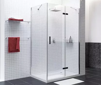 Душевой уголок 120х80 см WasserKRAFT Aller 10H06RBLACK правый, чёрный