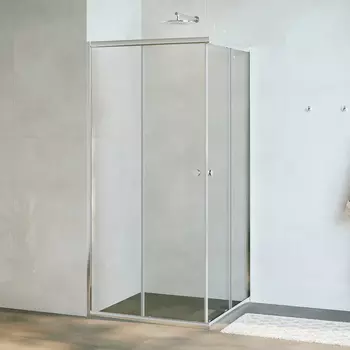 Душевой уголок 80*80*185 TN-205-J Квадрат/Хром/Прозрачное/4 мм