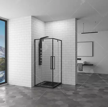 Душевой уголок 80*80*200 RGW SV-33 B Квадрат/Чёрный/Прозрачное/6 мм