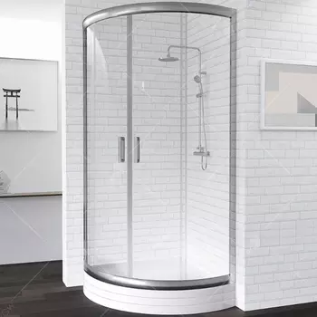 Душевой уголок 80*90*195 RGW PA-55 Полукруг/Хром/Прозрачное/6 мм (1/4круга)