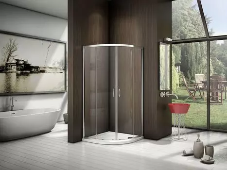 Душевой уголок 80х80 см Good Door Latte R-80-C-WE ЛА00001 стекло прозрачное