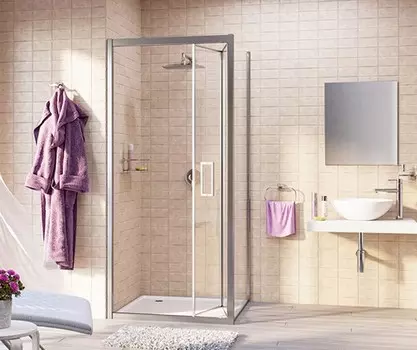 Душевой уголок 90х90 см WasserKRAFT Weser 78F03, стекло прозрачное