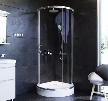 Душевой уголок AM.PM Like Round 95x95 W83G-333-095CT профиль хром глянцевый, стекло прозрачное