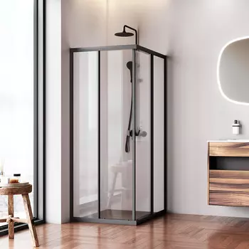 Душевой уголок Am.Pm Sunny W87G-403-10080-BT профиль черный матовый, стекло прозрачное