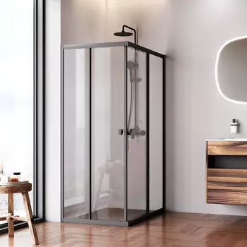 Душевой уголок Am.Pm Sunny W87G-403-12080-BT профиль черный матовый, стекло прозрачное