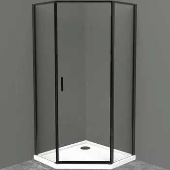 Душевой уголок BelBagno UNO-195-P-1-90-C-NERO 90x90, профиль черный, стекло прозрачное