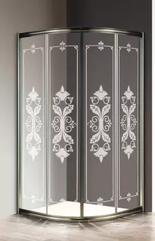 Душевой уголок Cezares GIUBILEO-R-2-100-SCORREVOLE-CP-Br прозрачное с матовым принтом