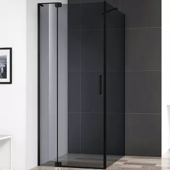 Душевой уголок Cezares Slider 80х90 SLIDER-AH-1-90-70/80-GRIGIO-GM профиль черный матовый, стекло серое