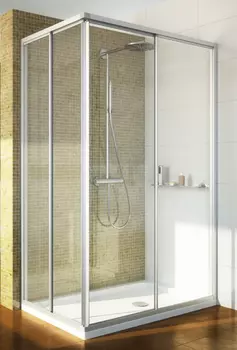 Душевой уголок GuteWetter Practic Rectan GK-422 правая 100x85 см, стекло бесцветное, профиль матовый хром