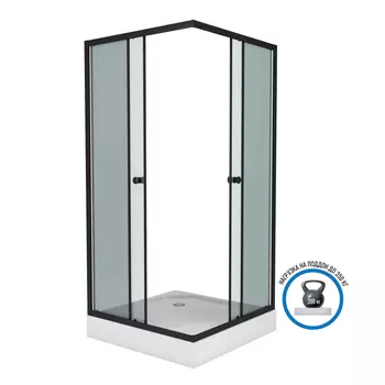 Душевой уголок Niagara Eco _0101432QT стекло тонированное, профиль черный