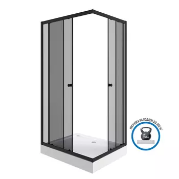 Душевой уголок Niagara Eco _0181432QT стекло тонированное, профиль черный