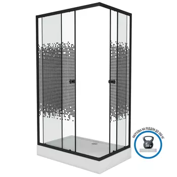 Душевой уголок Niagara Eco _0181452Q стекло с узором, профиль черный