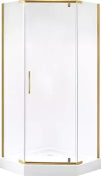 Душевой уголок Niagara Nova 100x100 NG-6434-08 GOLD 64340811GOLD, профиль желтое золото, стекло прозрачное