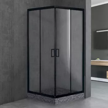 Душевой уголок Royal Bath 100x90 RB9100HPD-T-BL, профиль черный стекло прозрачное