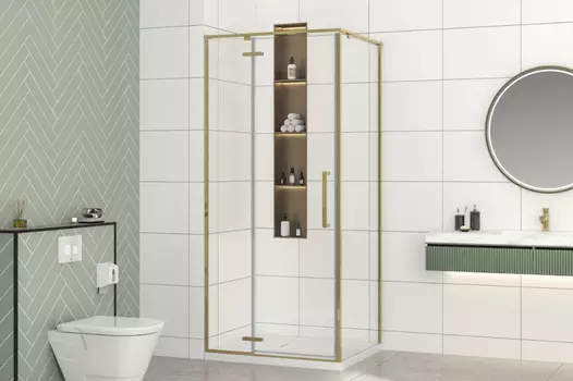 Душевой уголок Royal Bath Bern 100х80 BERN-V RB8100-T-GD стекло прозрачное, профиль золото