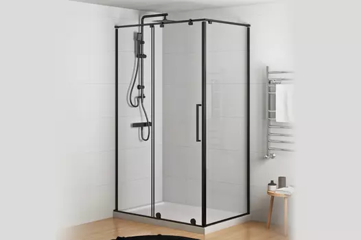 Душевой уголок Royal Bath Bern 140х80 BERN-S RB8140-T-BL стекло прозрачное, профиль черный
