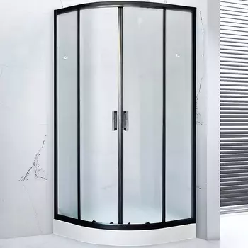 Душевой уголок Royal Bath HK 100x100 RB100HK-C-BL, профиль черный стекло матовое