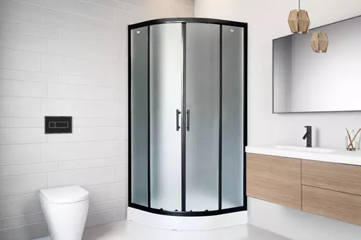 Душевой уголок Royal Bath HK 90х90 RB90HK-C-BL-Practic стекло рифленое, профиль черный