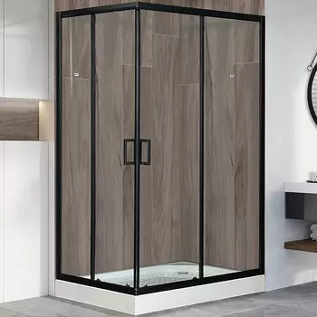 Душевой уголок Royal Bath HP 120x80 RB8120HP-T-BL-R, профиль черный стекло прозрачное