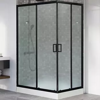 Душевой уголок Royal Bath HP 120x80 RB8120HP-C-BL-L, профиль черный стекло матовое
