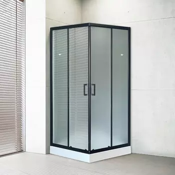 Душевой уголок Royal Bath HP 90х90 RB90HP-C-BL, профиль черный стекло матовое